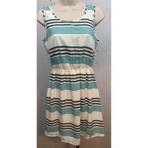 Pink Owl Women's Sleeveless Tank Fit And Flare Cinch Waist Dress Lined Open Back